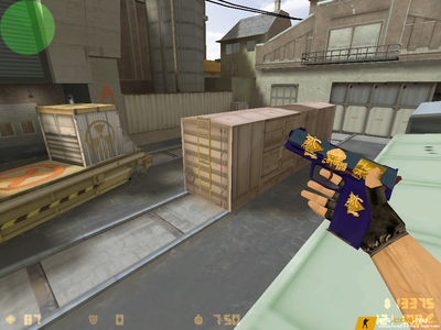 Модель USP Синий Королевский с наклейками для CS 1.6