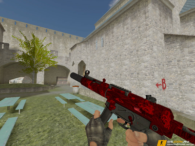 Модель MP5-SD Красная роза для CS 1.6