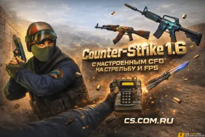 CS 1.6 (КС 1.6) с настроенным CFG на стрельбу и FPS