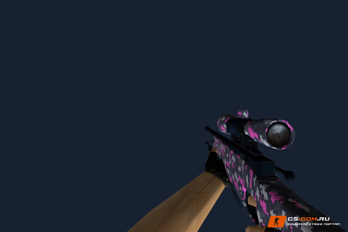 AWP Пиксельный камуфляж Розовый для CS 1.6