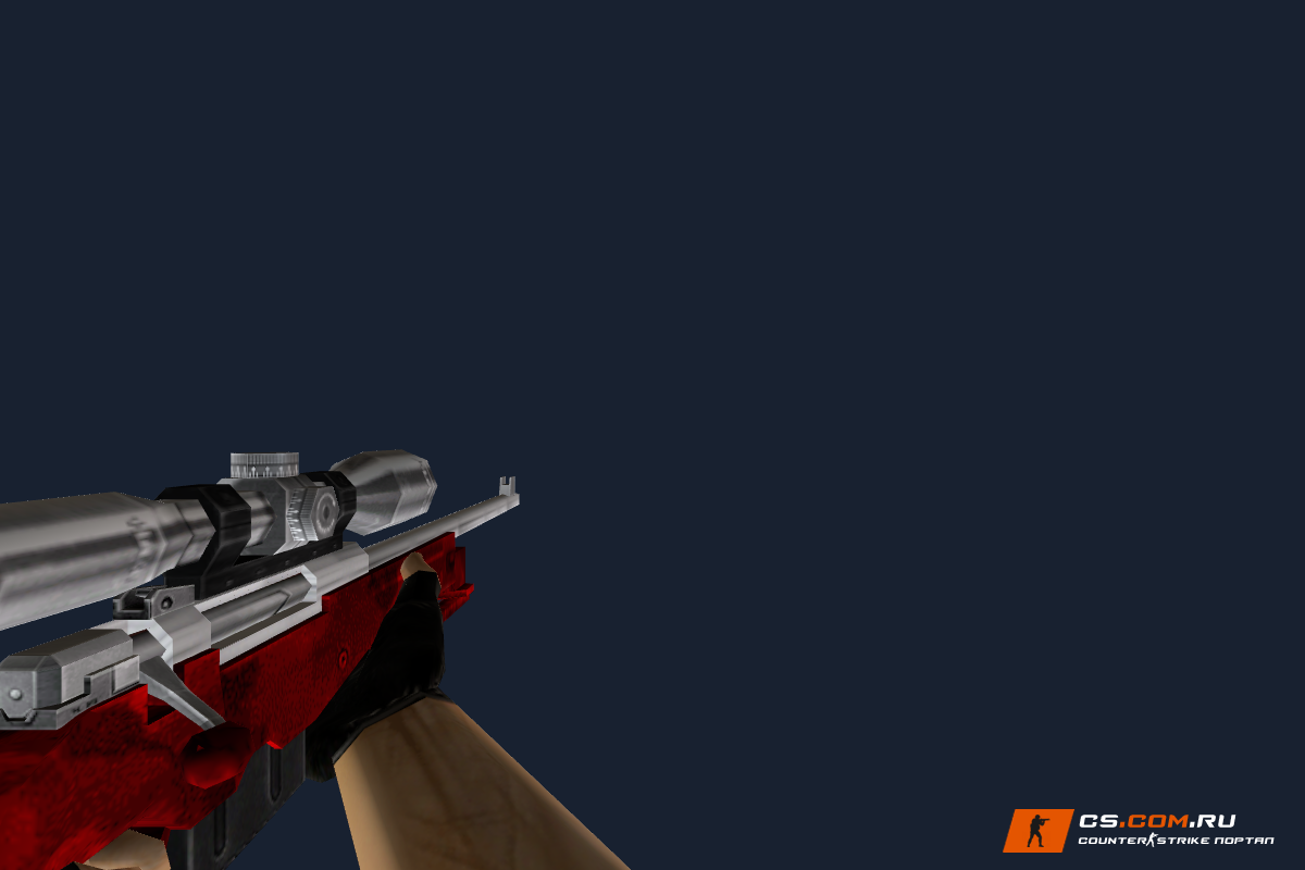 Default AWP Silver Red Camo для CS 1.6