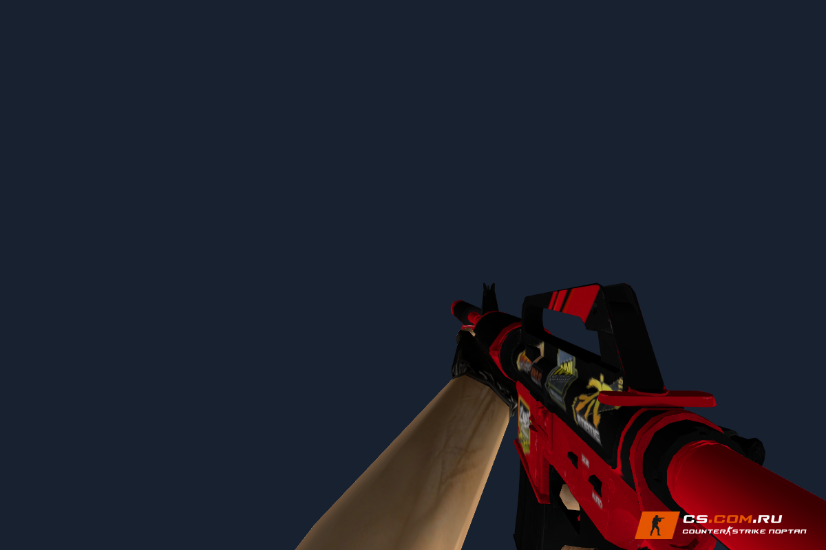 M4A1 Red Pleasure w Stickers для CS 1.6