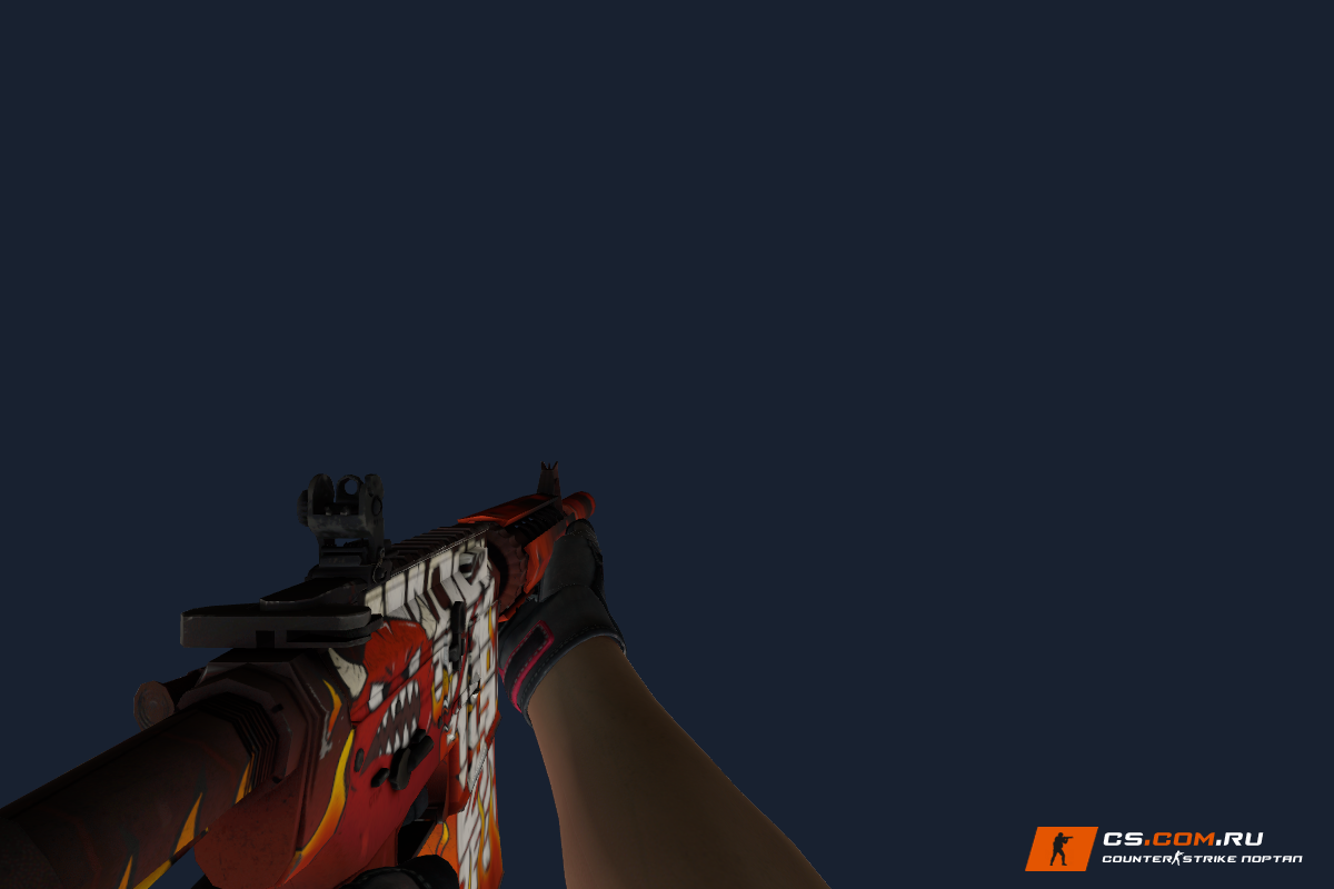 M4A4 Адское пламя — с перчатками, 3 MDL, 14 звуков для CS 1.6