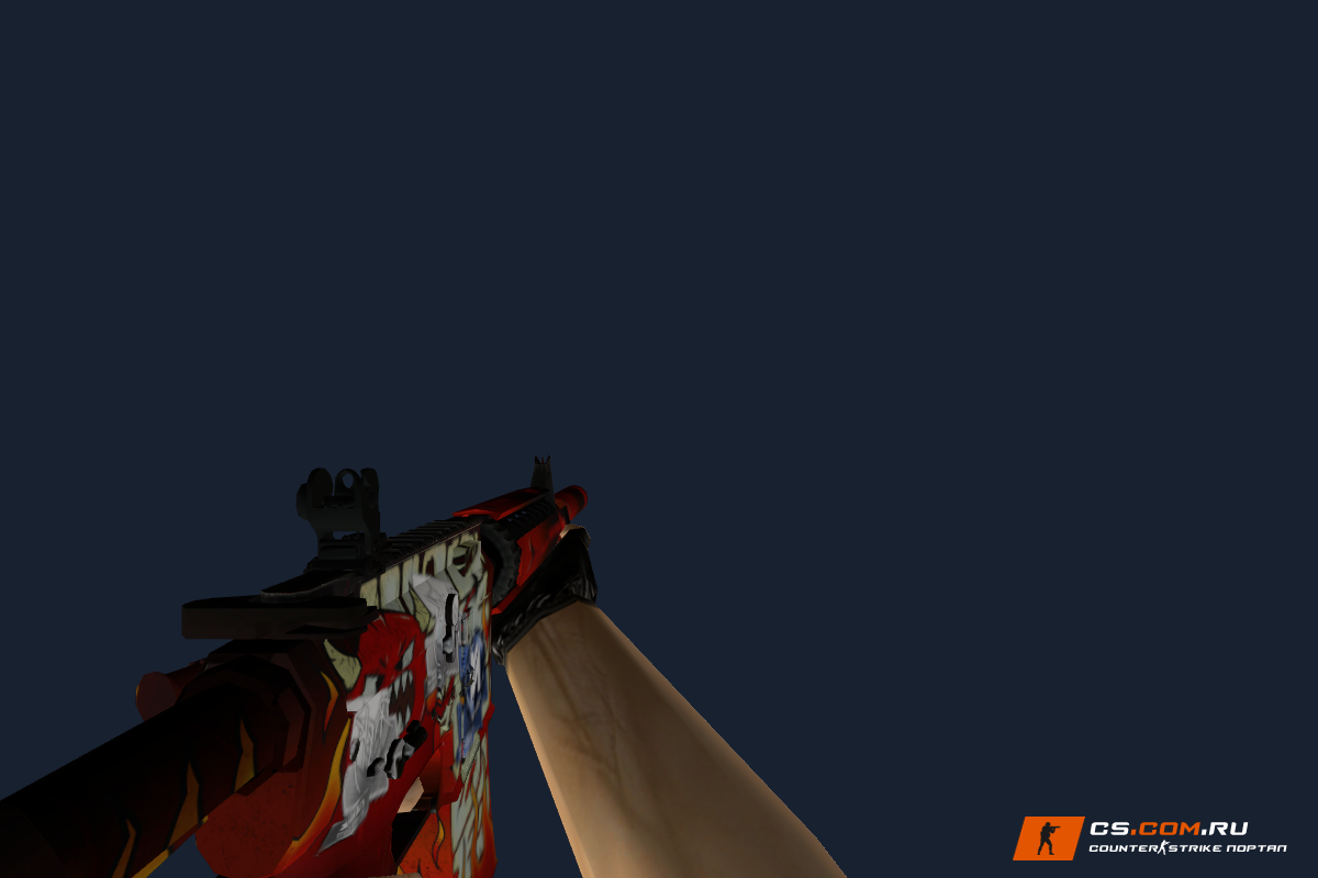 M4A4 Адское пламя с наклейками для CS 1.6
