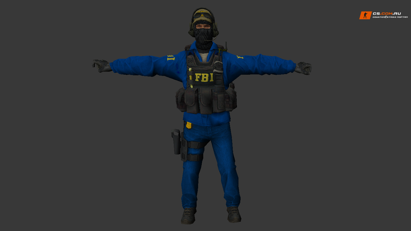 Модель Агент CS GO с маской и жёлтыми деталями головного убора для CS 1.6