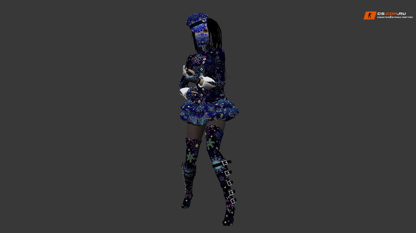 Женская модель Christmas Girl в узорном костюме для CS 1.6