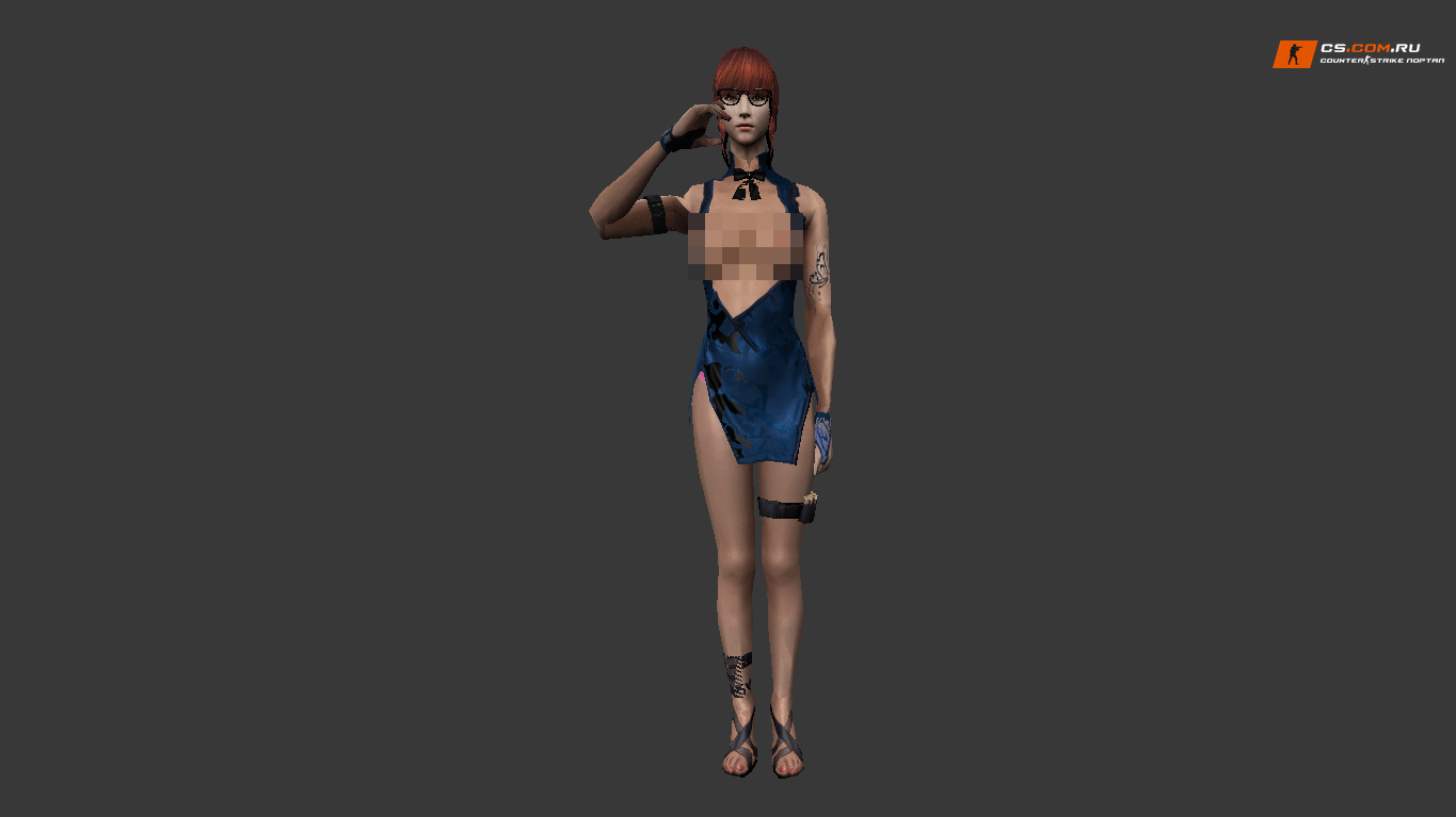 Модель Girl Censored с рыжими волосами для CS 1.6