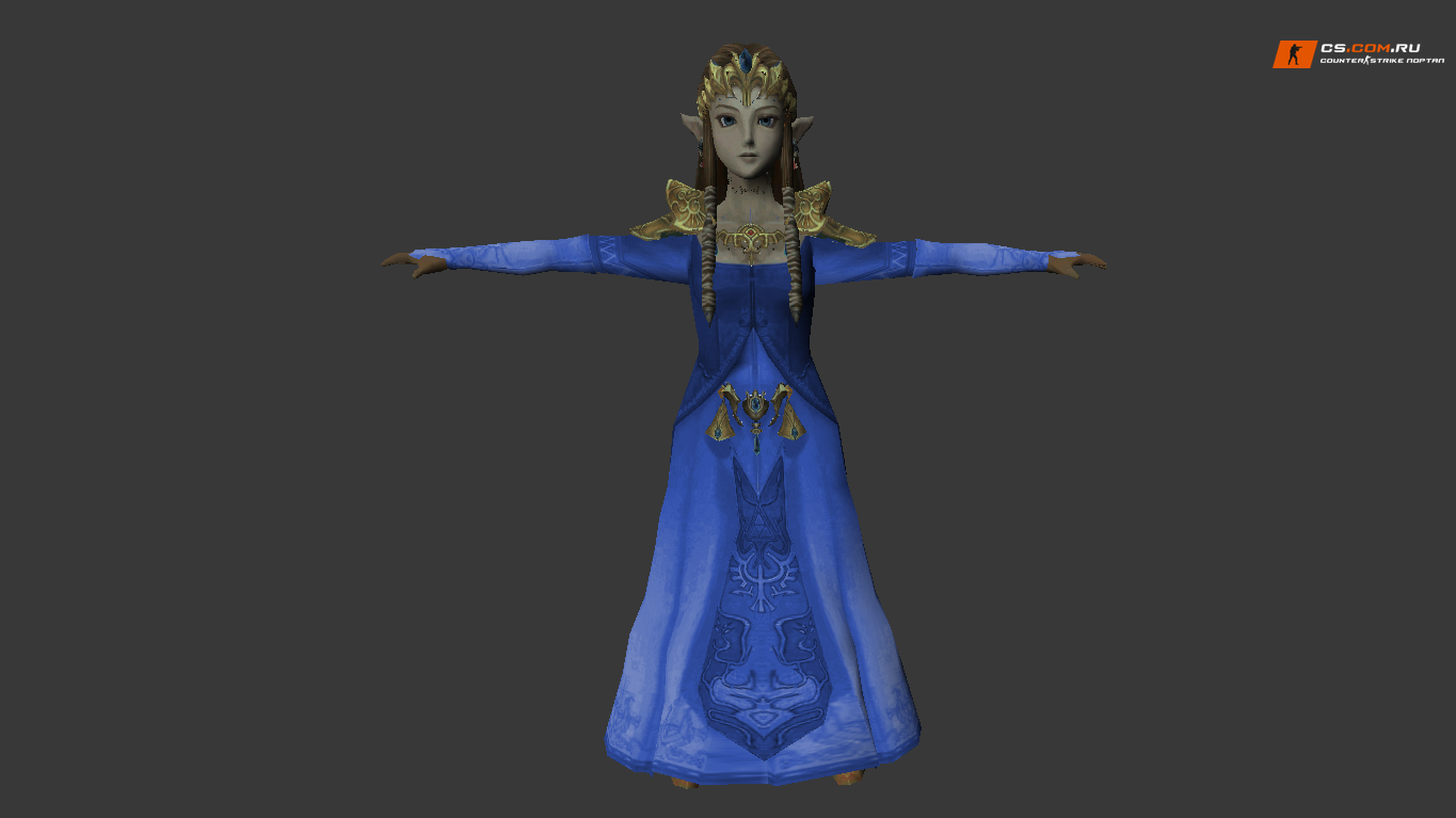 Женская модель Girl Elf в платье с короной для CS 1.6