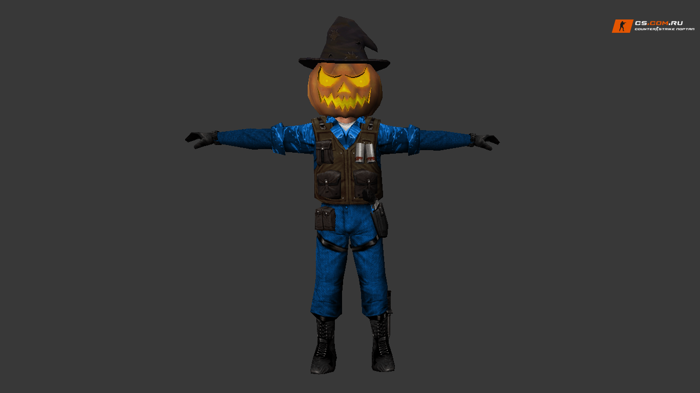 Модель Halloween Skin с коричневым жилетом для CS 1.6