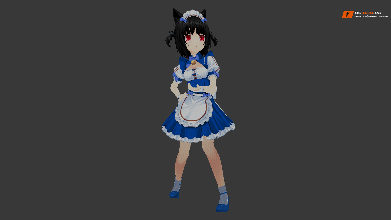 Женская модель Neko в платье с фартуком для CS 1.6