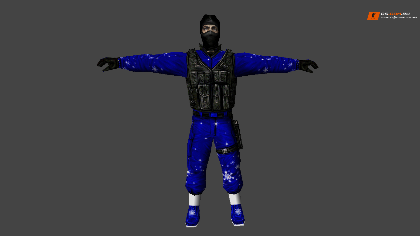 Модель New Year Skins в синем и красном праздничных комплектах для CS 1.6