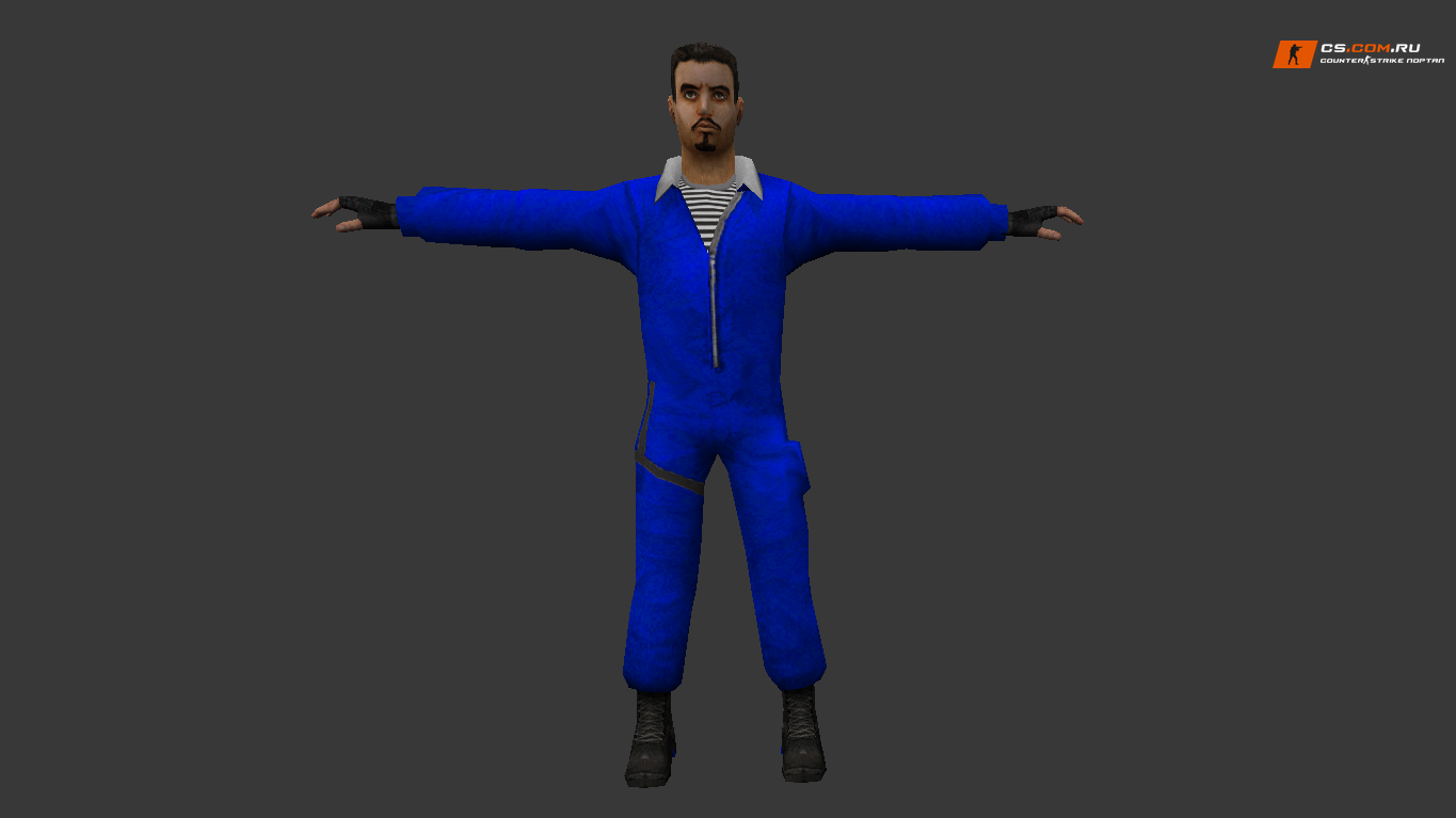Модель Prisoner с белым воротником и двумя комплектами для CS 1.6
