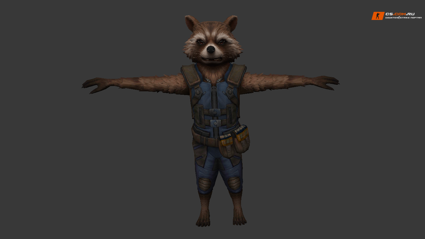 Модель Rocket Raccoon в двух тактических комплектах для CS 1.6