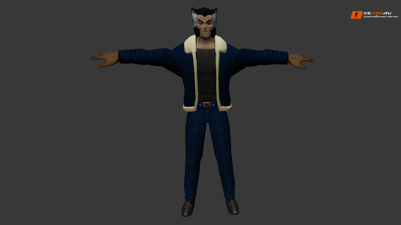 Модель Wolverine в куртке со светлой окантовкой для CS 1.6