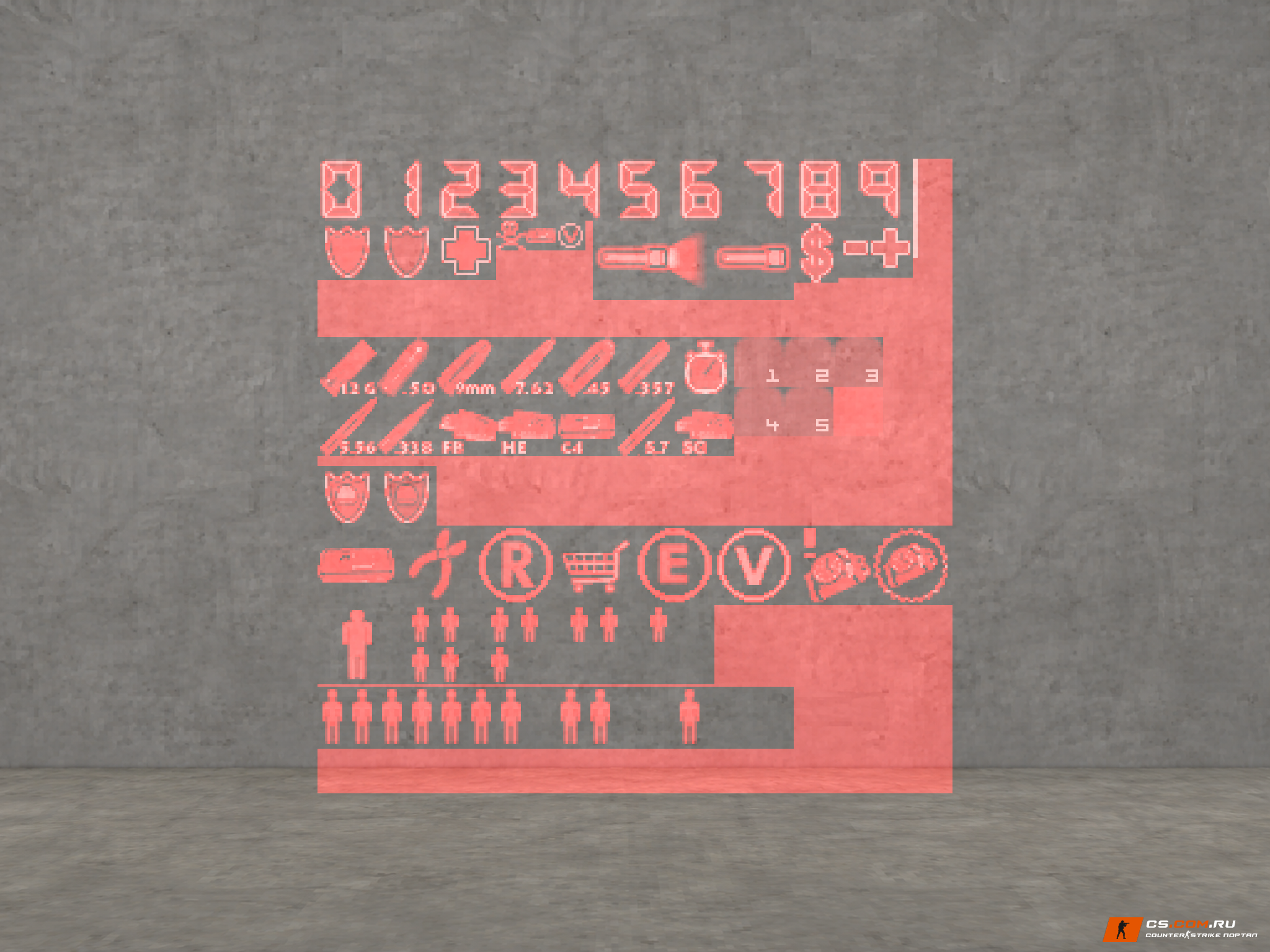 Standard Red Replacement HUD для CS 1.6