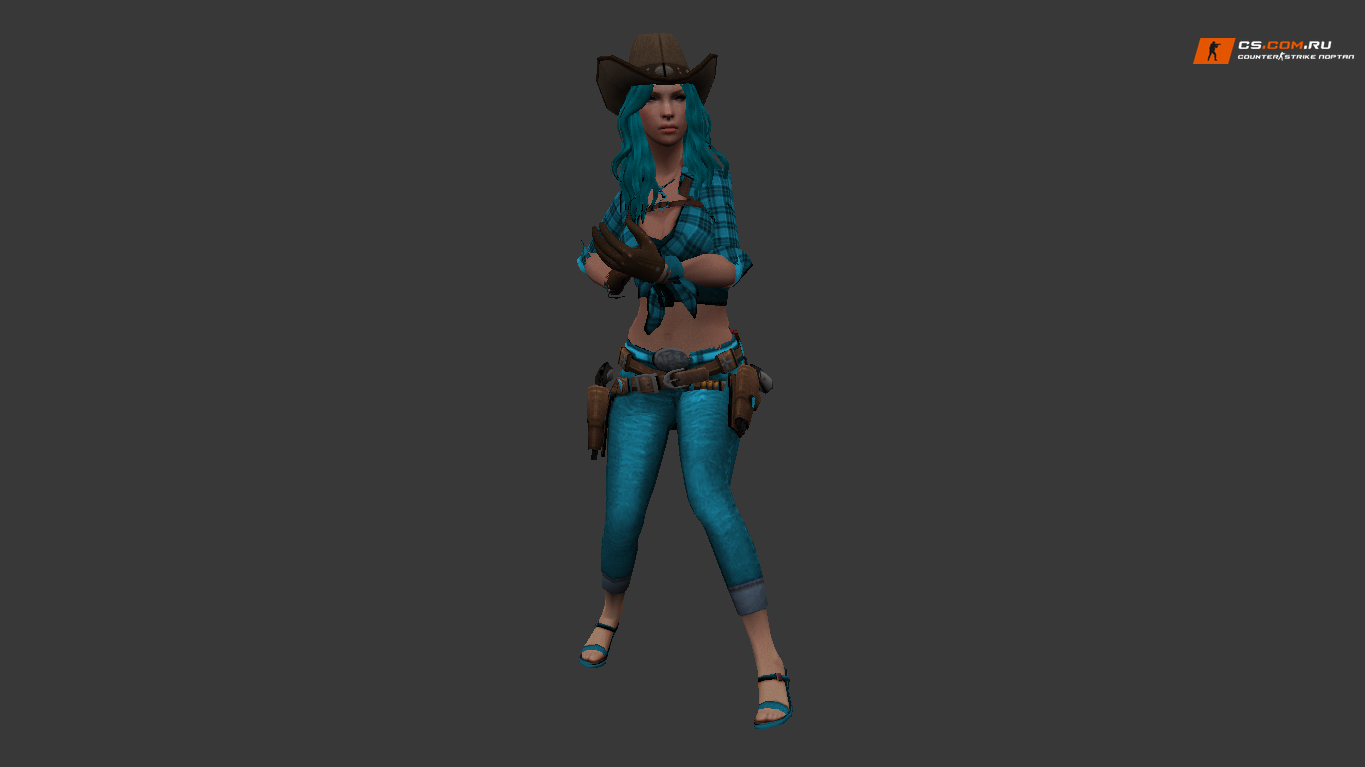 Женская модель Cowgirl в клетчатой рубашке для CS 1.6