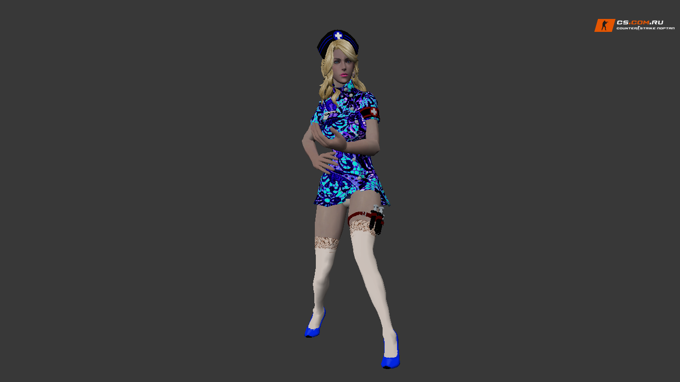 Женская модель Nurse в многоцветной форме для CS 1.6